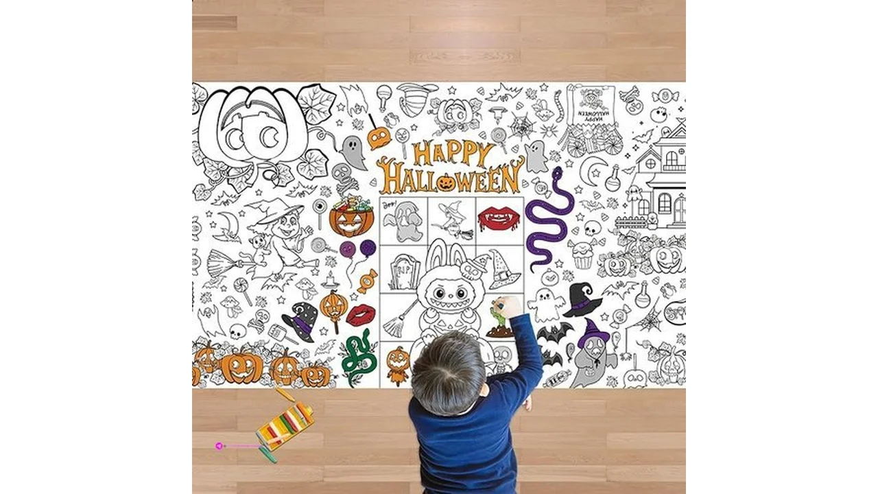 Jxsdwang Halloween Coloring Tableclot…
