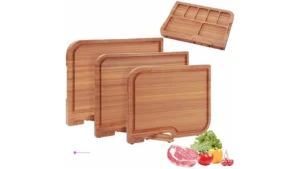 3-pcs Bamboo Cutting Board Set Wood