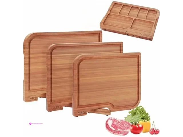 3-pcs Bamboo Cutting Board Set Wood