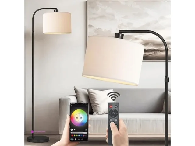 Black Floor Lamp With Remote Control