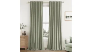 Linen Blackout Curtains Off With Ligh…