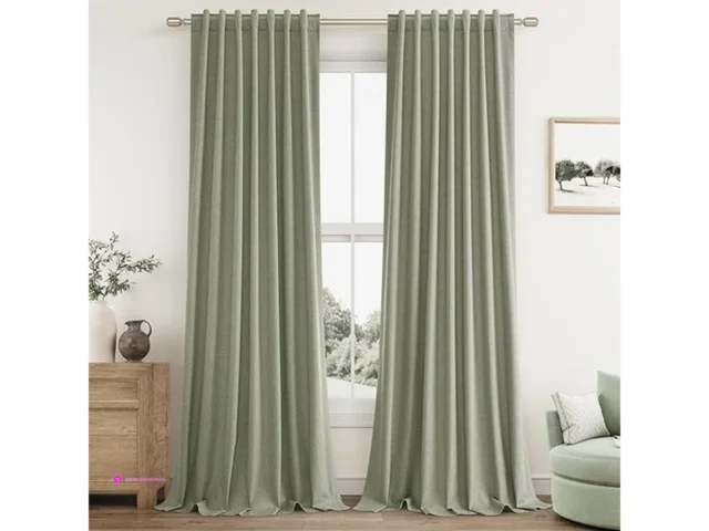 Linen Blackout Curtains Off With Ligh…
