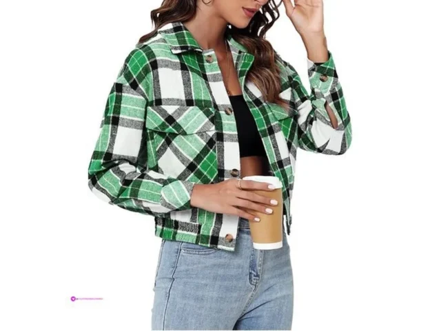 Reg Women Cropped Flannel Jacket 2025
