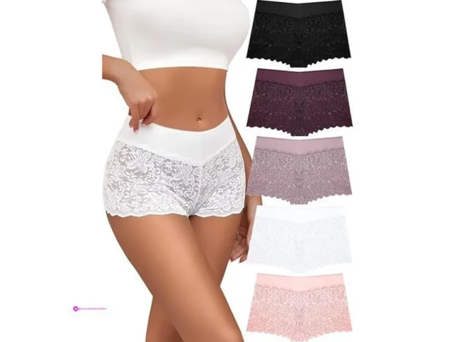 Womens Underwear Lace Boy Shorts Brea…