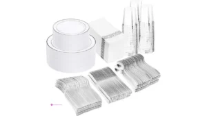 350 Pcs Silver Plastic Plates Code