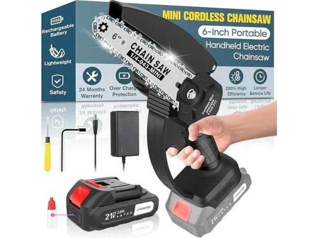 Mini Chainsaw Cordless 6-inch Portabl…