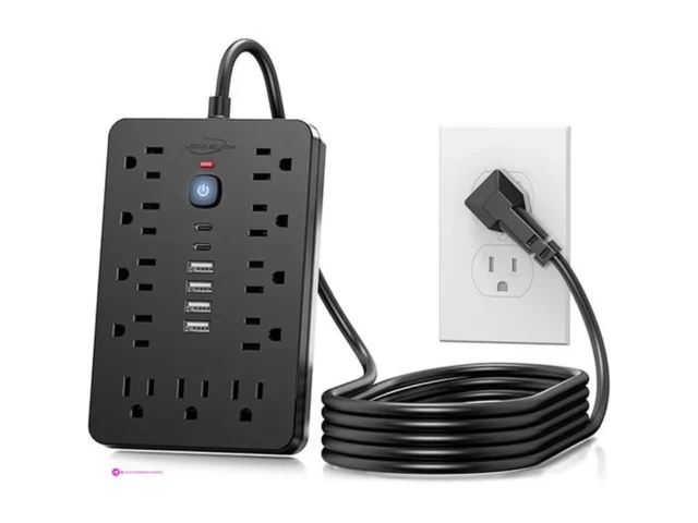 Flat Plug Surge Protector Power Strip