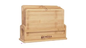 Bamboo Cutting Board Set With Holder