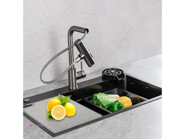139 Inch Black Kitchen Sink Drop