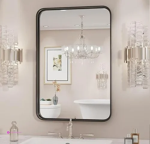 Sweetcrispy Black Bathroom Vanity Mir…