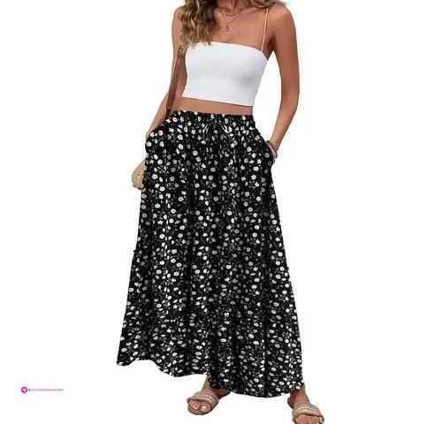 Reg Women Boho Floral Maxi Skirts