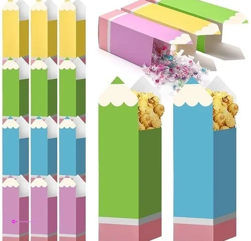 For Pieces Pencil Shape Popcorn Boxes
