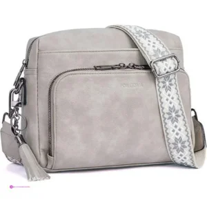 Vegan Leather Medium Crossbody Bag Co…
