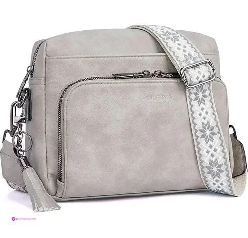 Vegan Leather Medium Crossbody Bag Co…