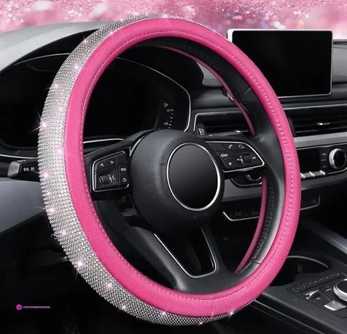 Women Girls Diamond Leather Steering …