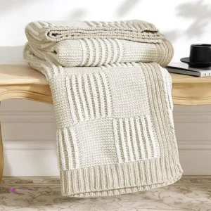 Chenille Knit Throw Blanket For Couch