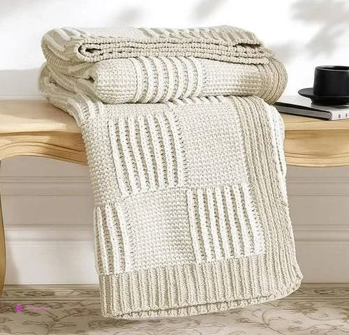 Chenille Knit Throw Blanket For Couch