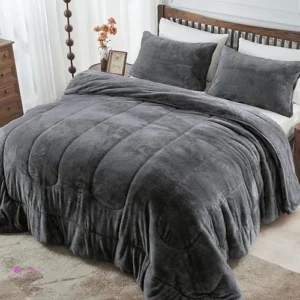 Hcora Grey Faux Fur Comforters Code
