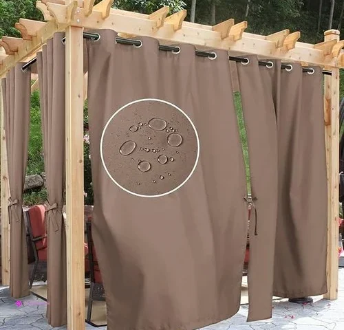 Hiasan Outdoor Brown Curtain Clip Cou…