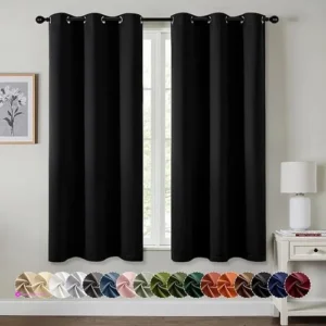 Reg Black Blackout Curtains Clip Coup…