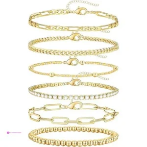 14k Gold Plated Stackable Bracelet Co…