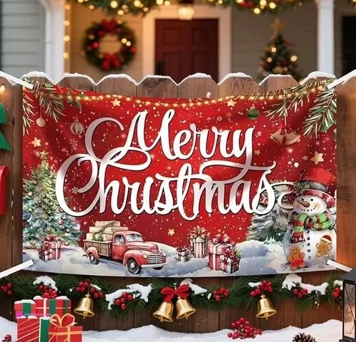 Large 72×44 Merry Christmas Banner De…