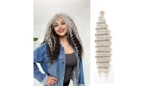 Gray Ocean Wave Crochet Hair For Women Braiding Hair 16inch Curly Braiding