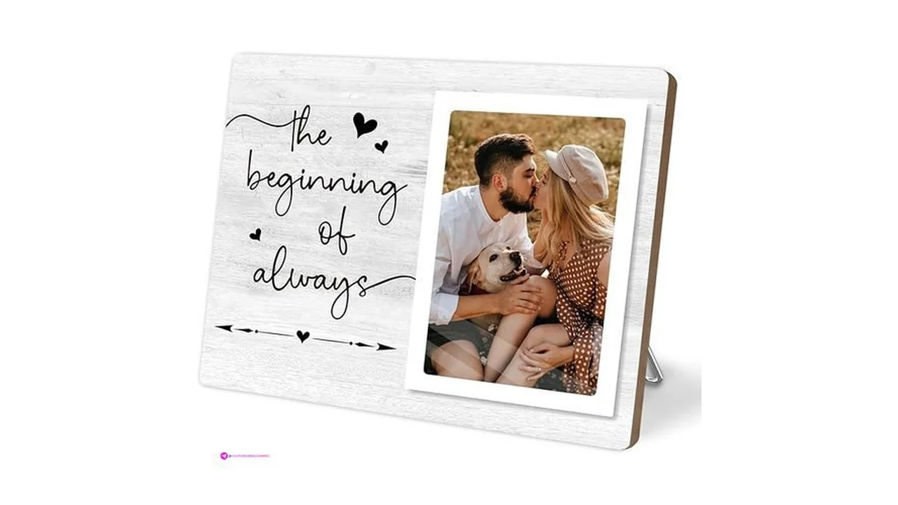 Engagement Picture Frame The Beginning Always Rustic Wooden Photo Gift For We…