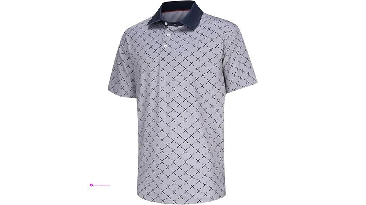 Price Drop Mens Golf Shirt Short Sleeve Dry Fit Moisture Wicking Performanceh…