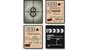 Lartsfro Vintage Movie Room Wall Art Decor Posters Retro Cinema Artwork Poste…