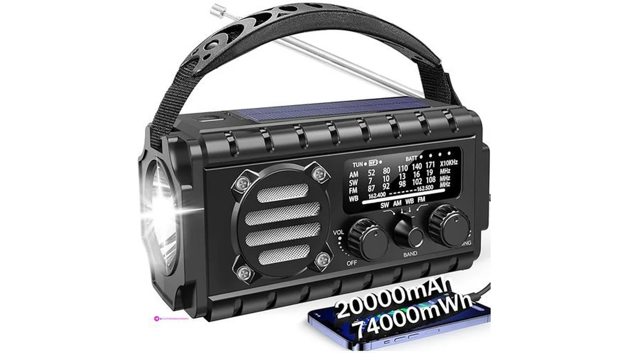 20000mah Emergency Radio Noaa Weather Radio Solar Powered Hand Crank Charger …