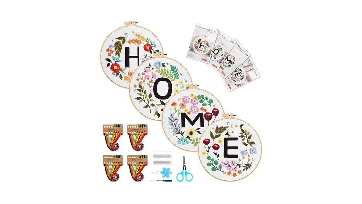 Amazon deal: 4 Pack Embroidery Kit For Beginners Adults Learn..