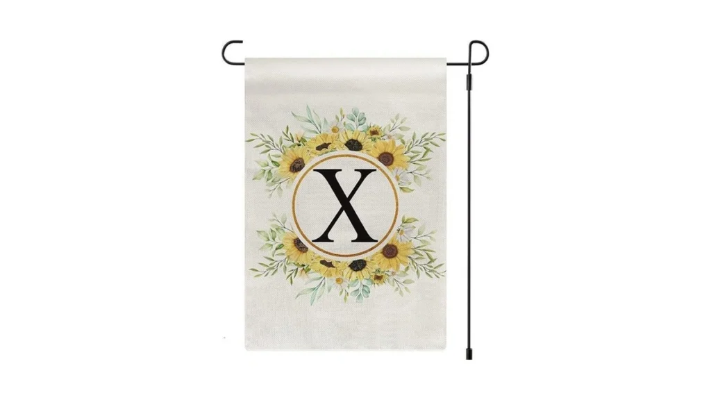 Amazon deal: Monogram Letter X Garden Flag Summer Sunflower 12.