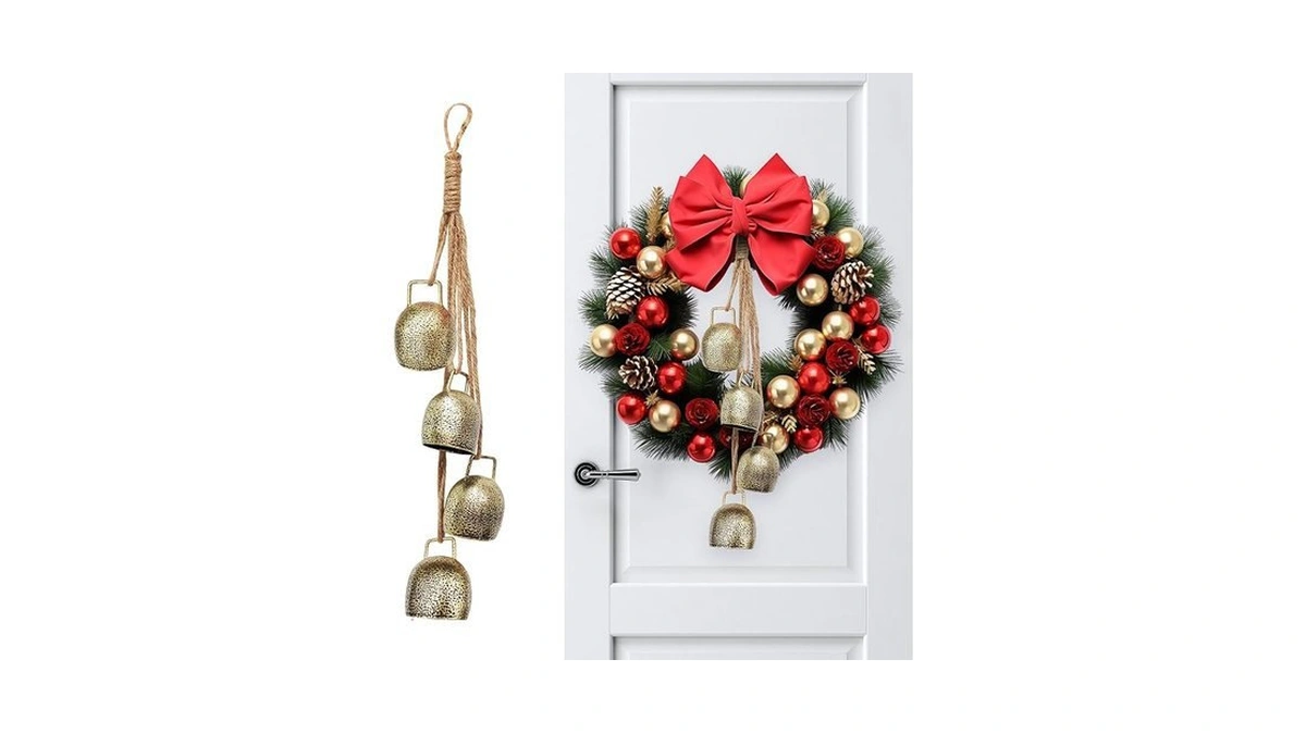 Amazon deal: Dokkome Christmas Bells Decoration Gold Brass...
