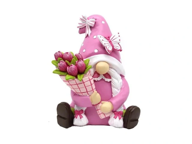 Knomeko Spring Pink Gnome Figurine Decor- 5 7…