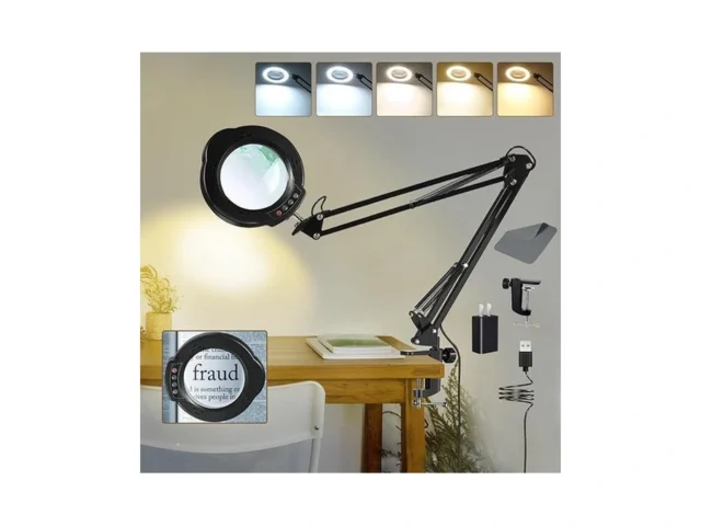 Vuejic 12x Magnifying Glass With Light And Clamp…