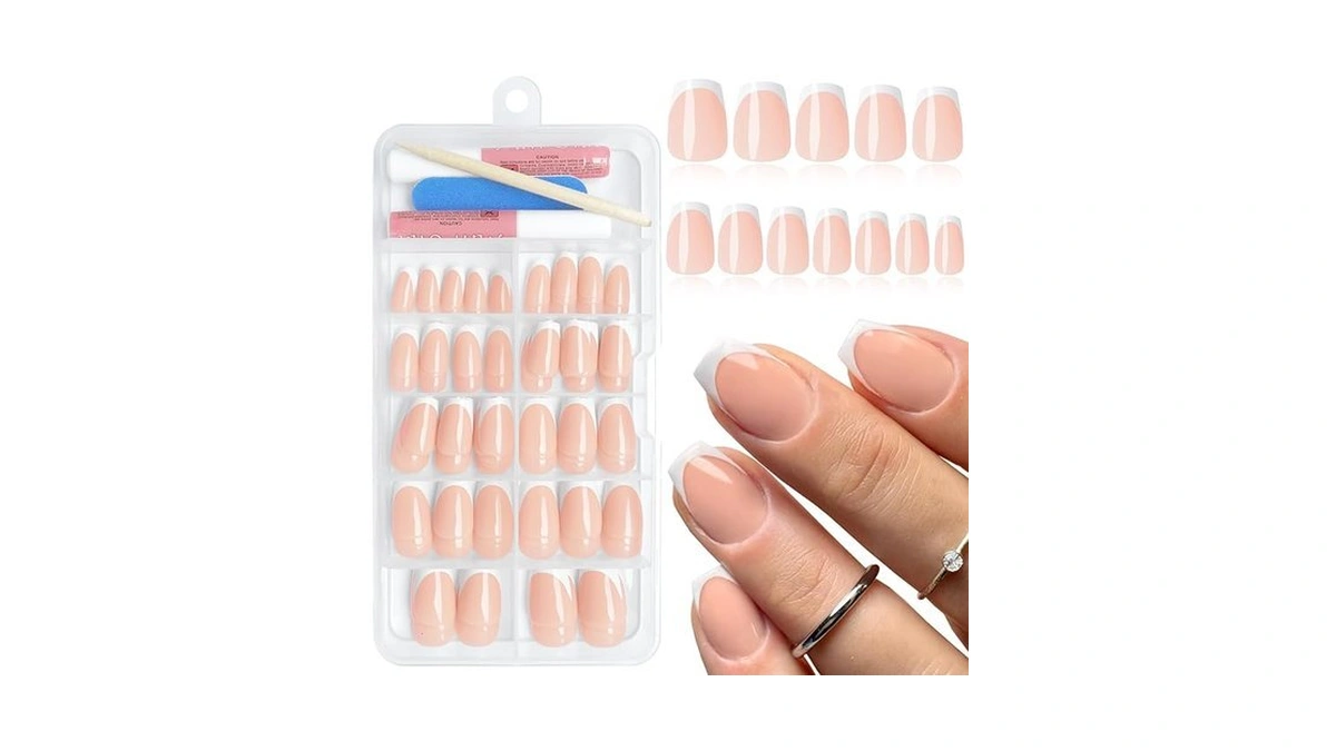 Amazon deal: Bellelfin White French Tip Press On Nails Full...