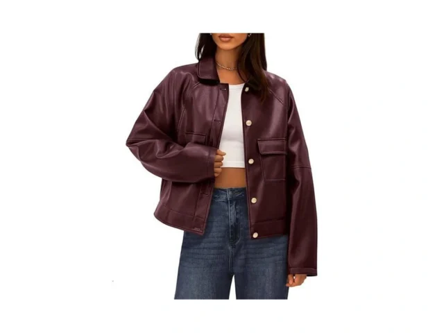 Btfbm Leather Jacket Women Fall Clothes 2025 Long…