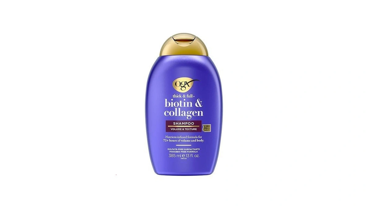 Amazon deal: Ogx Thick Full Biotin Collagen Volumizing Shampoo.