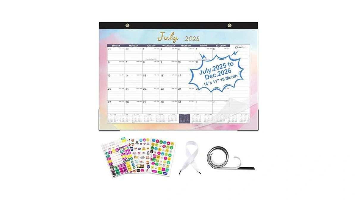 Amazon deal: Gannyfer Calendar 2025-2026 Desk Wall Calendar Jul