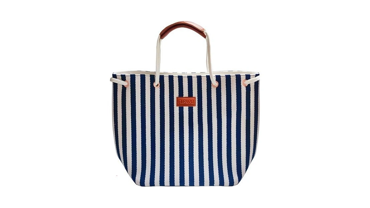 Amazon deal: Women S Canvas Tote Bags Medium Striped Beach Tote
