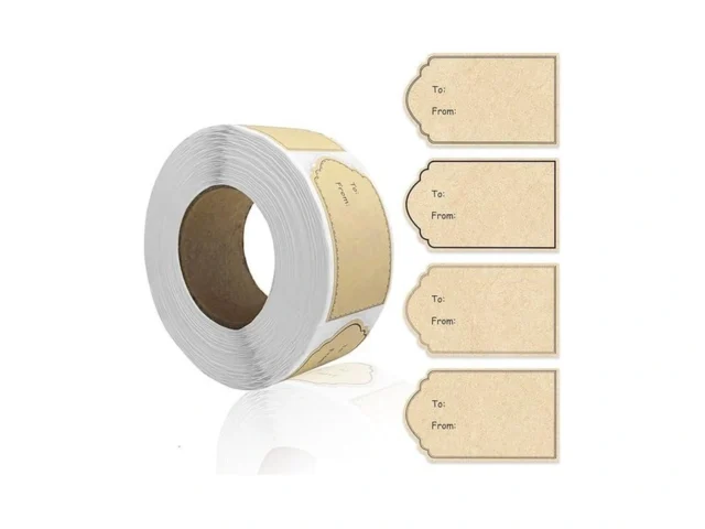 500 Pcs Gift Tag Stickers 4 Styles Natural Kraft To…