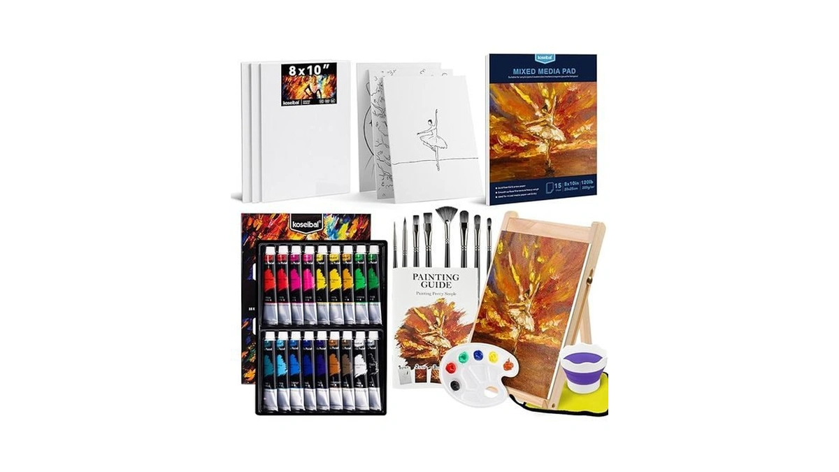 Amazon deal: Koseibal Acrylic Paint Set For Adults Kids - 37pcs