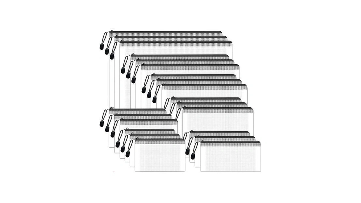 Amazon deal: Chif Hauth 21pcs Plastic Mesh Zipper Pouch Bags...