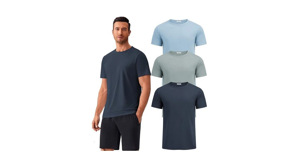 Amazon deal: Pinspark Men S 3 Pack Workout Shirts Quick Dry...