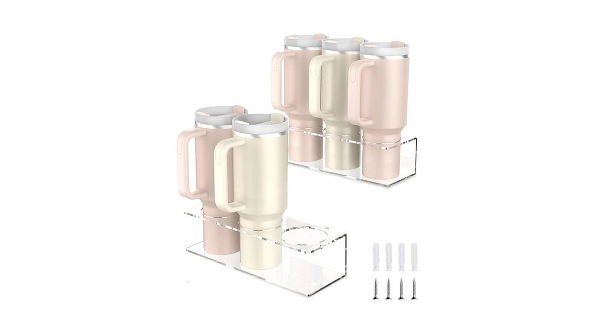 Amazon deal: 2 Pack Acrylic Water Bottle Organizer For Stanley.