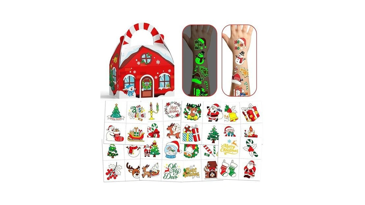 Amazon deal: Christmas Tattoos For Kids Stocking Stuffers 192..