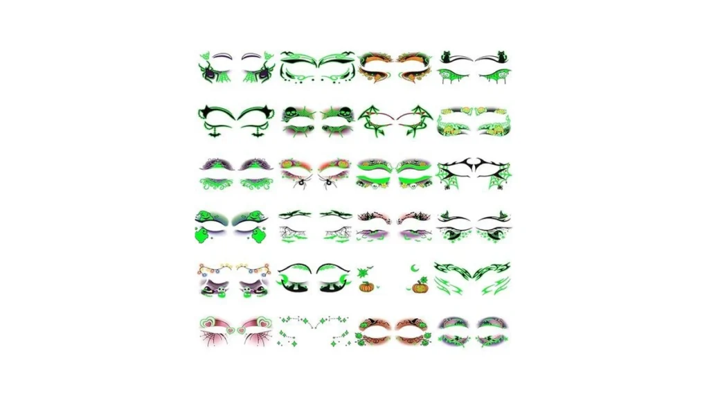 Amazon deal: Halloween Green Eyeshadow Temporary Tattoos...
