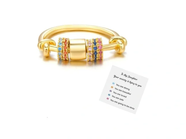 Harlermoon To My Daughter Fidget Anxiety Ring For…