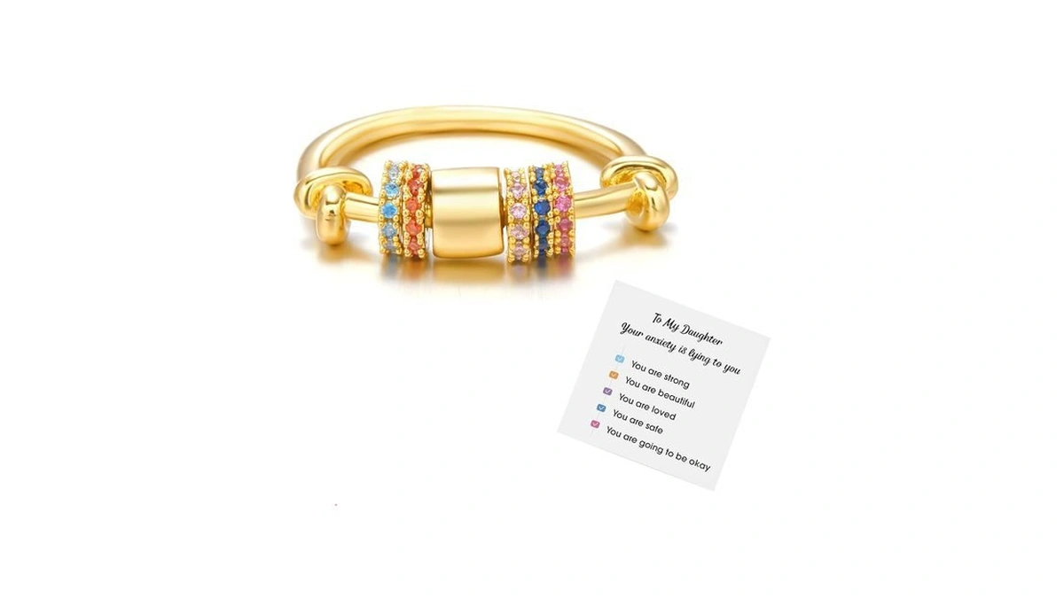 Amazon deal: Harlermoon To My Daughter Fidget Anxiety Ring For.